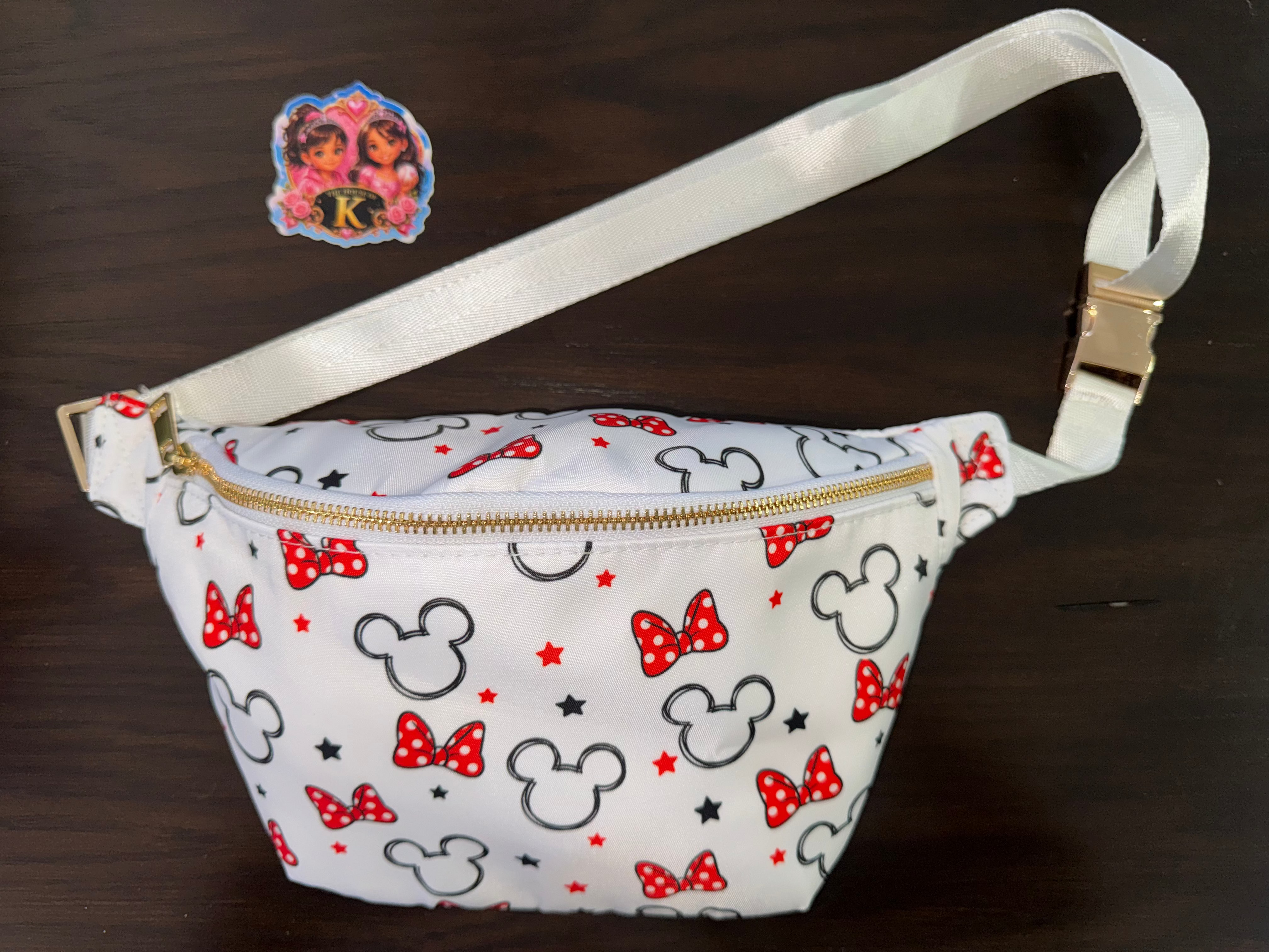 Minnie & Mickey Sketch Red Bow Waist Bag