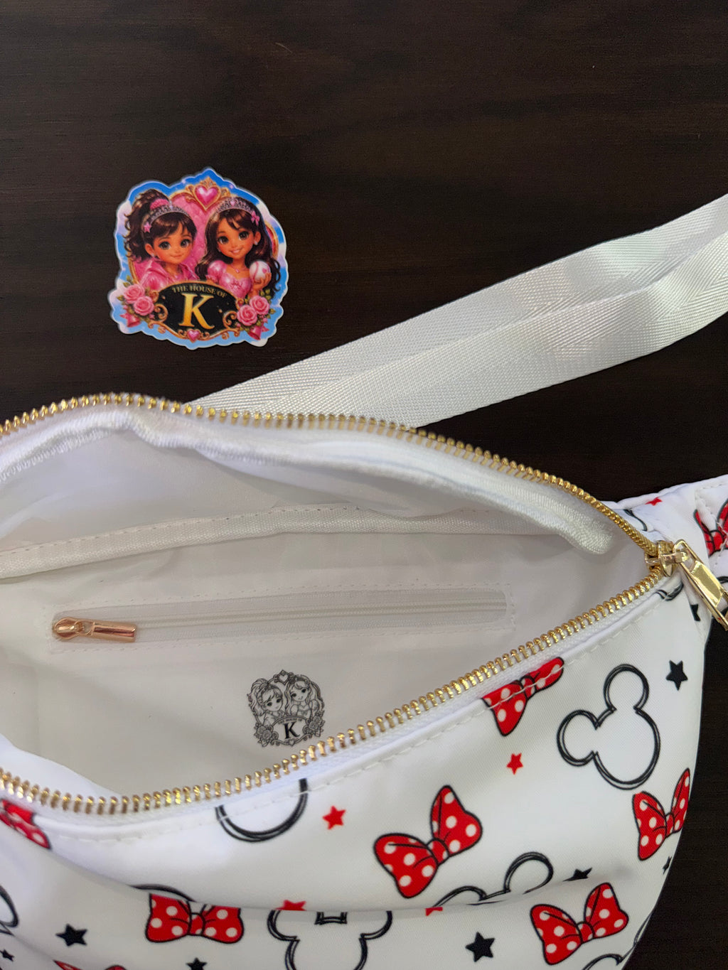 Minnie & Mickey Sketch Red Bow Waist Bag