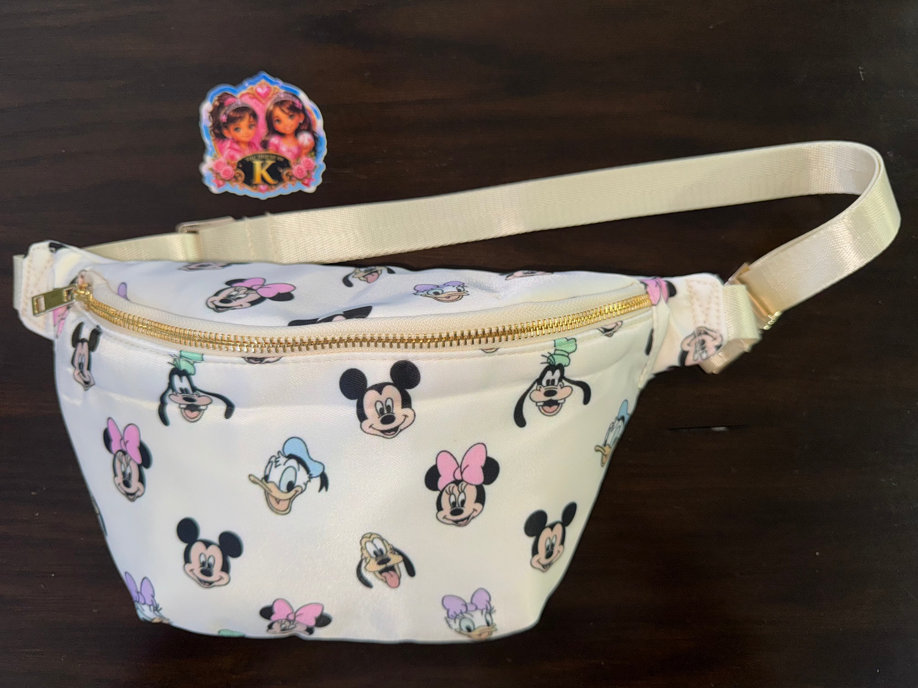 Mickey & Friends Heads Beige Waist Bag