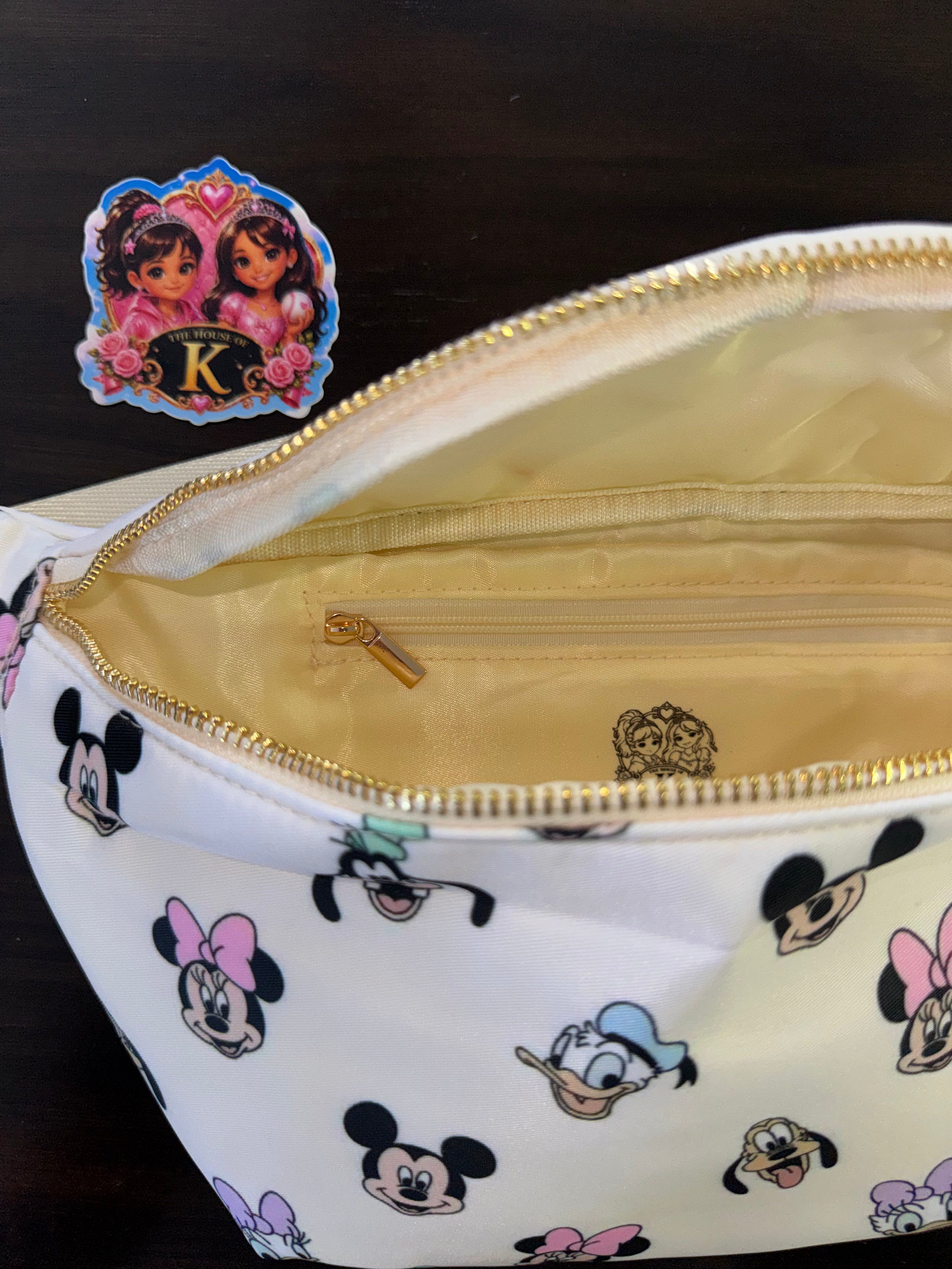Mickey & Friends Heads Beige Waist Bag