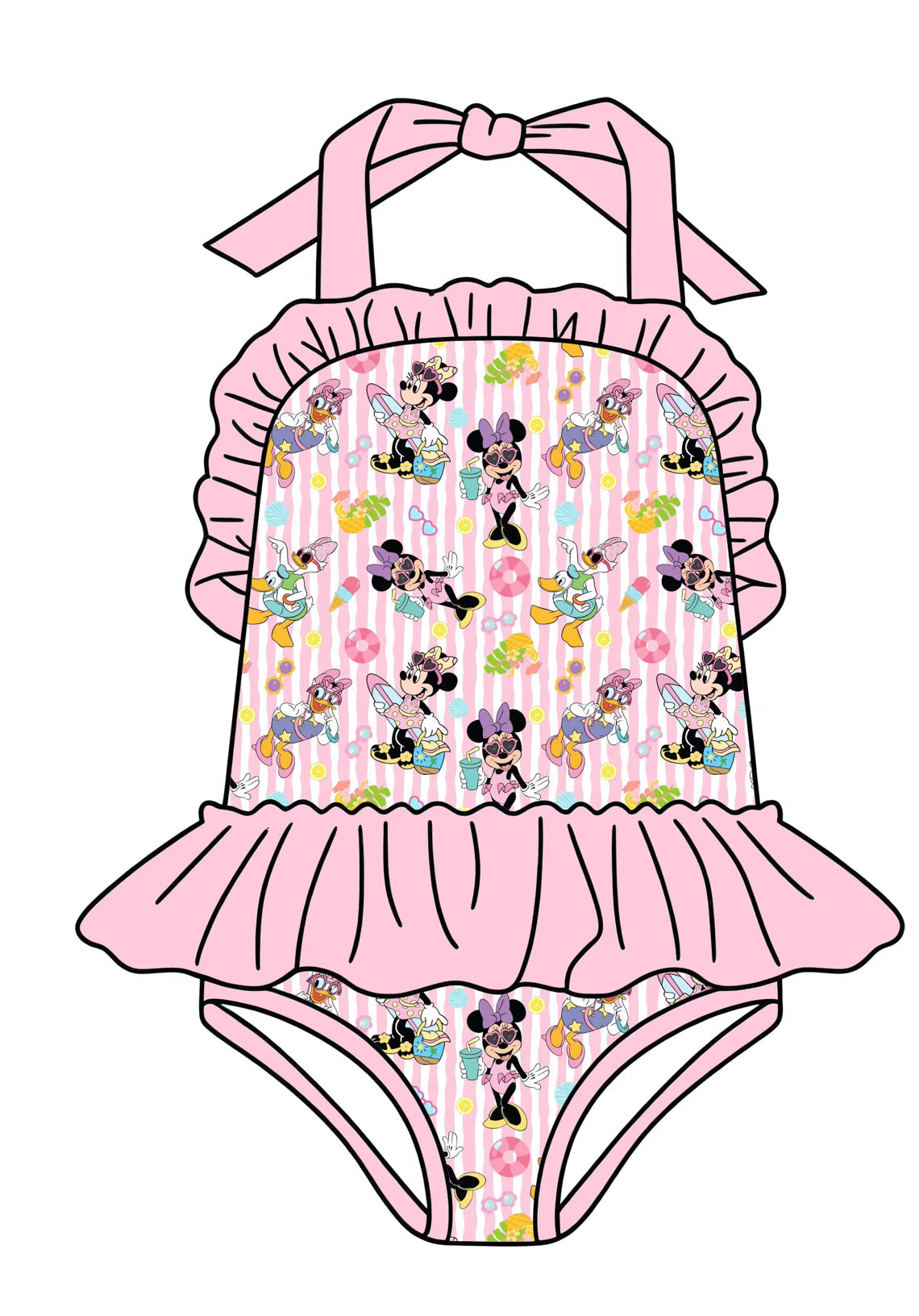 Minnie and Daisy Ruffle Bathing Suit