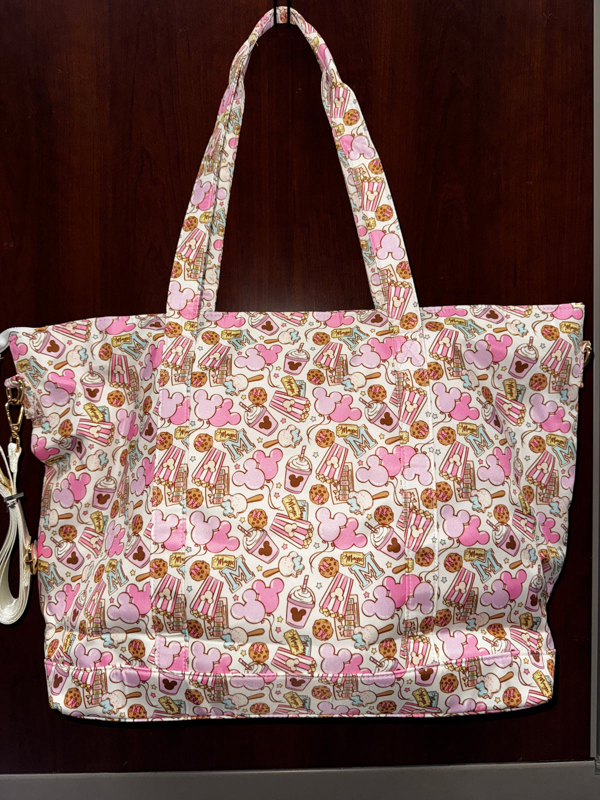Large Snack Tote Bag Pink